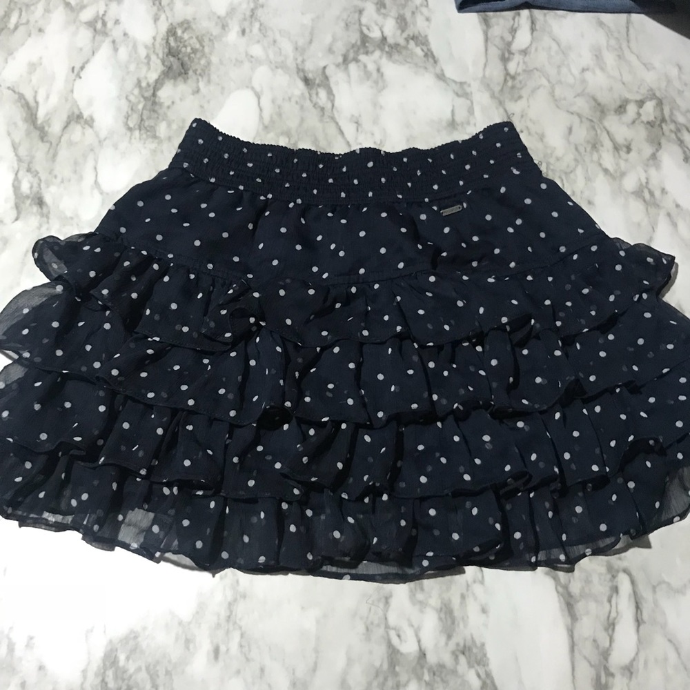 Hollister polka dot skirt size M navy blue